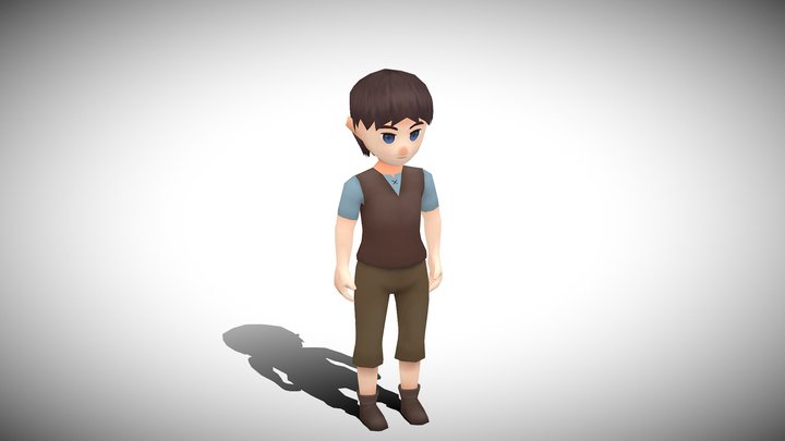 Stylized NPC - Peasant Boy Tom 3D Model