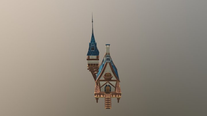 Fantasy Handpainted House 3D Model