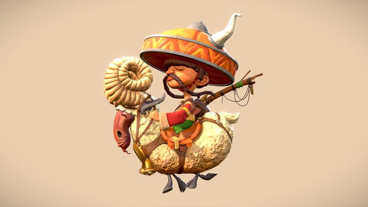 Mongolian Shepherd 3D Model