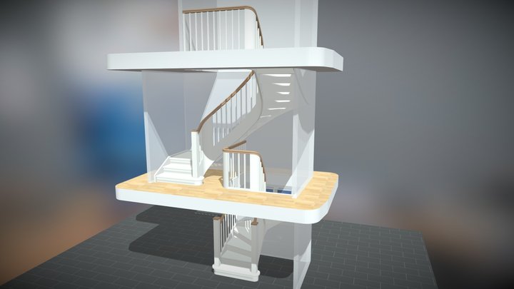 Specialdesignet trappeløsning 3D Model