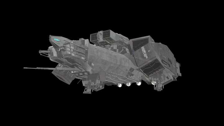 Nostromo with Flood Lights 3D Model