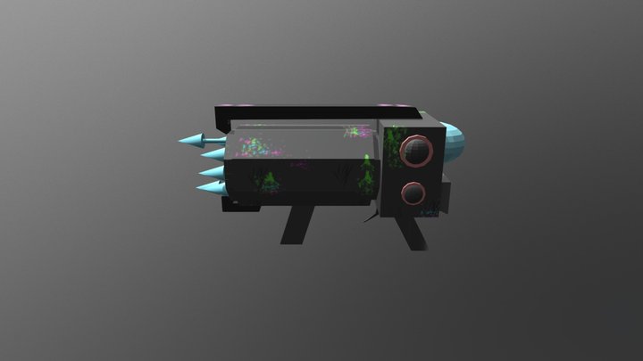 Paint Splattered Weapon 3D Model