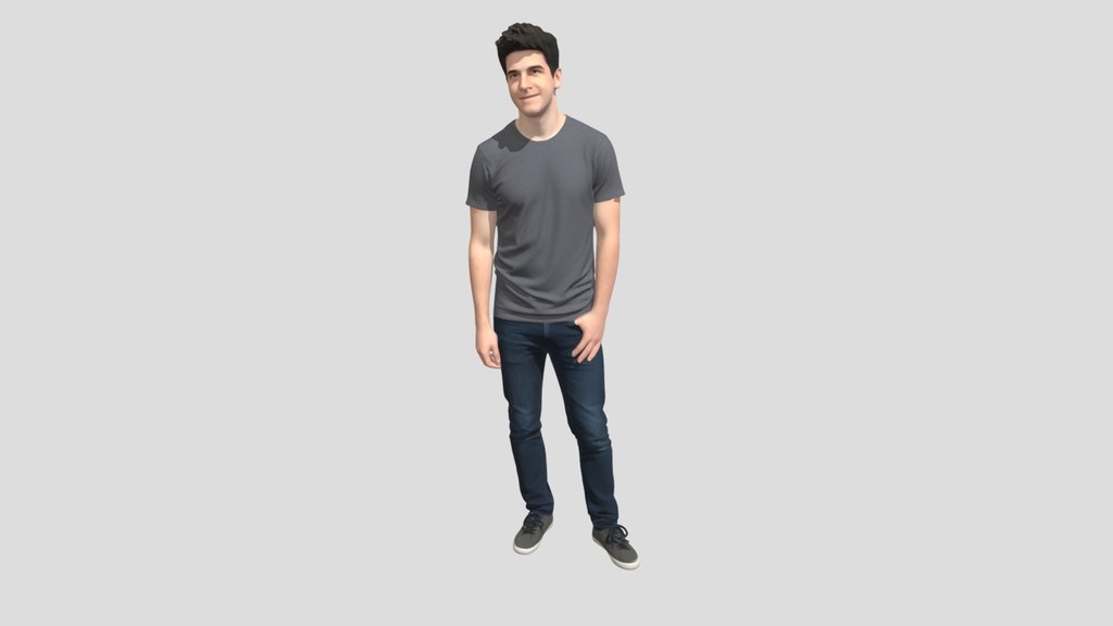 Casual Grey T-Shirt Portrait