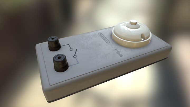 Push button switch on base 3D Model