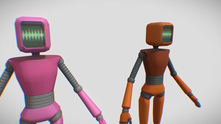 Robot Characters 3D Model