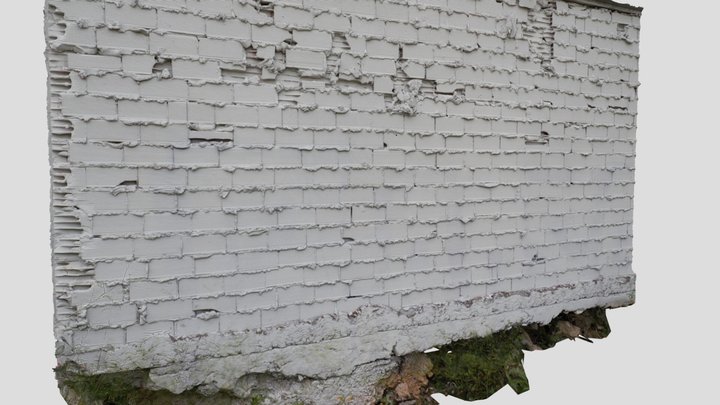 Pared de ladrillos pintada de blanco – Modello 3D gratuito STL