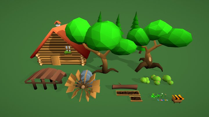 Low poly environment pack from HIVE 3D Model