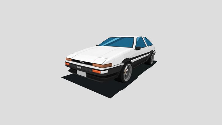 Toyota AE86 LOW POLY 3D Model
