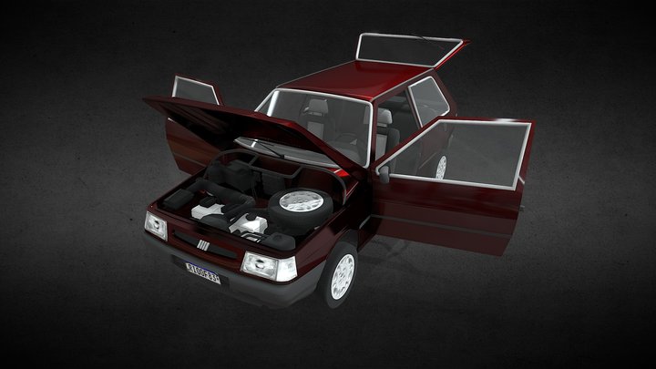 3D model Fiat Uno Mille EP 1994 VR / AR / low-poly