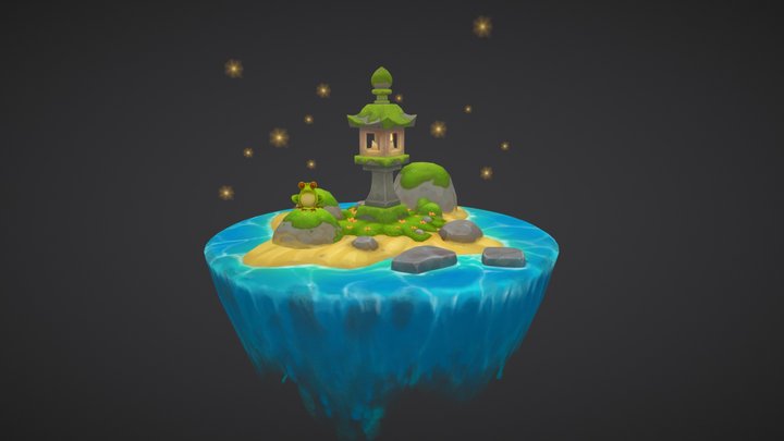 Stylized Lantern Island 3D Model