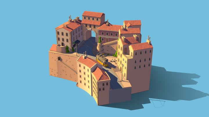 Afternoon in Lisbon - DAE Simple Scene 3D Model