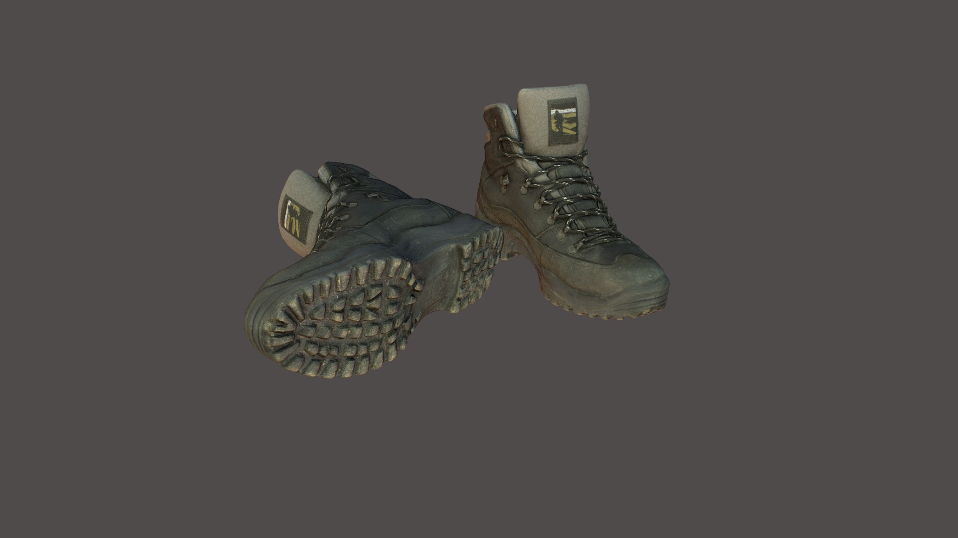 3D model Low poly winter boots - This is a 3D model of the Low poly winter boots. The 3D model is about a pair of shoes.