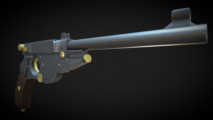 Bergmann 1896 Pistol 3D Model