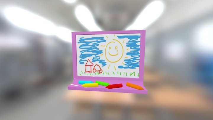 Kid's Whiteboard 3D Model