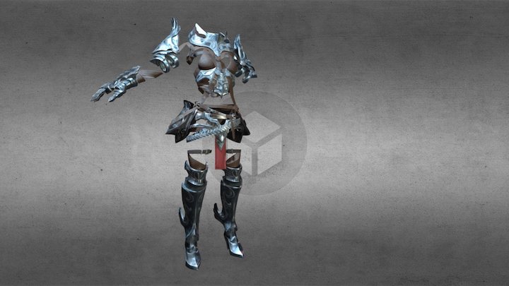 Female knight armor 3D Model