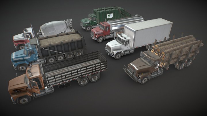 Classic Truck Collection - Low Poly 3D Model