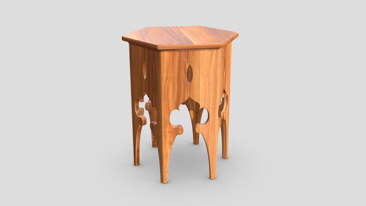 Moroccan Hexagon Side Table 3D Model