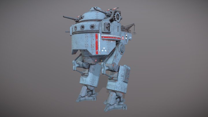 Iron Harvest inspired Frankian walking fortress 3D Model