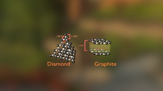 Diamond And Graphite Covalent Model 3D Model
