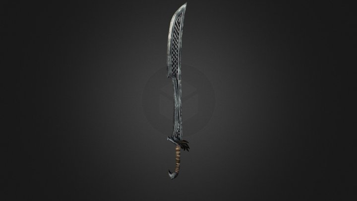 Nordic Sword Textured 3D Model