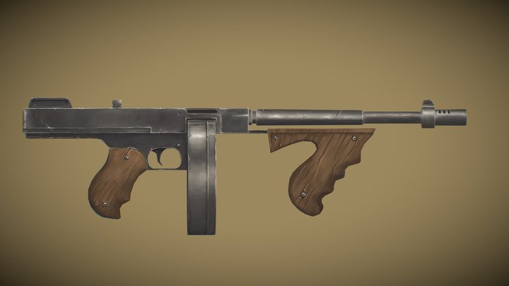 Thompson Submachine (Tommy) Gun 3D Model