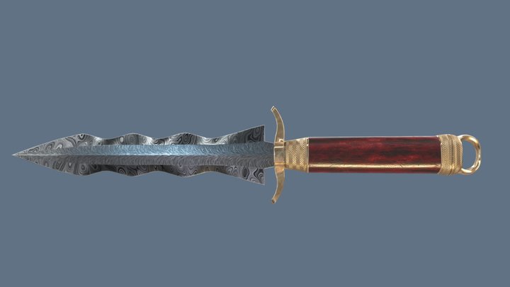 Damascus Knife 6 3D Model