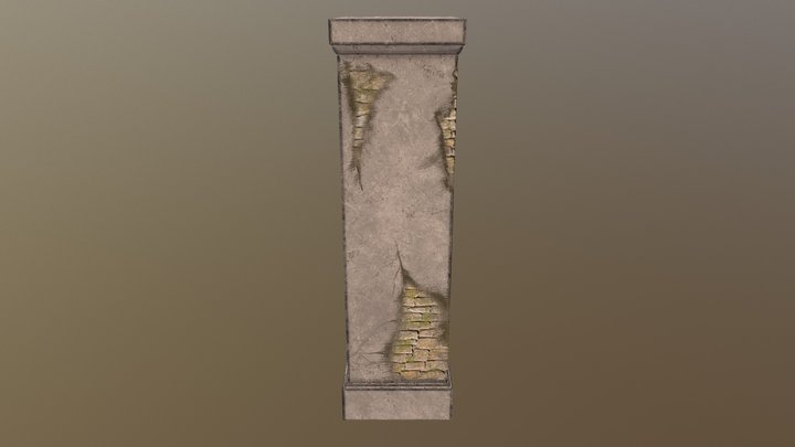 Cemetery Fence Pillar 3D Model
