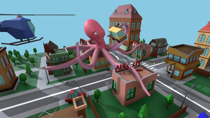 Octozilla (diorama) 3D Model