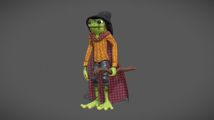 Frog Wizard 3D Model