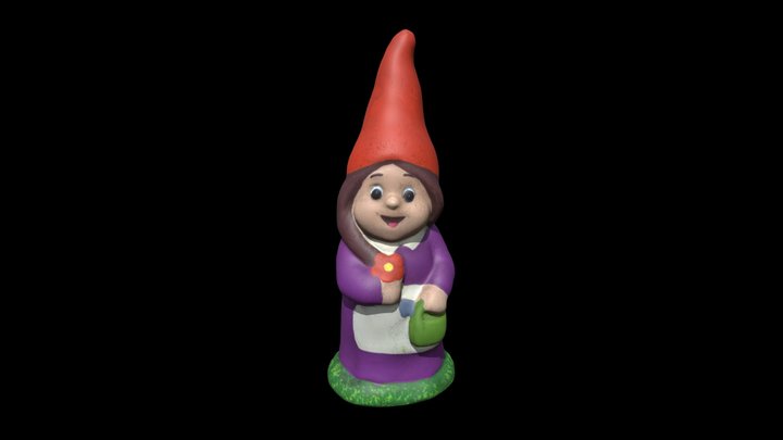 Female lawn gnome 3D Model