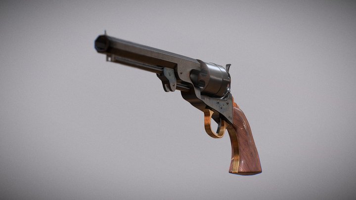 Colt 1851 Navy Revolver 3D Model