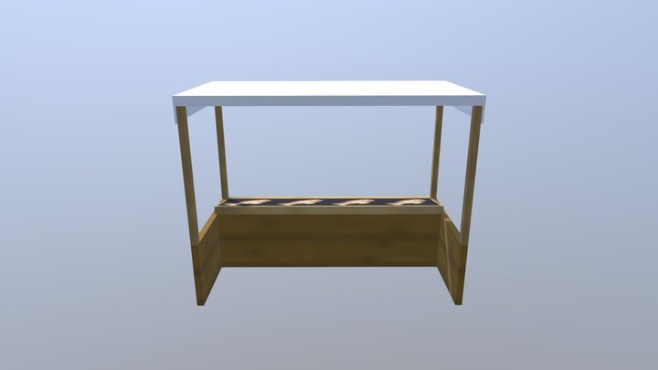 Fish market stand 3D Model