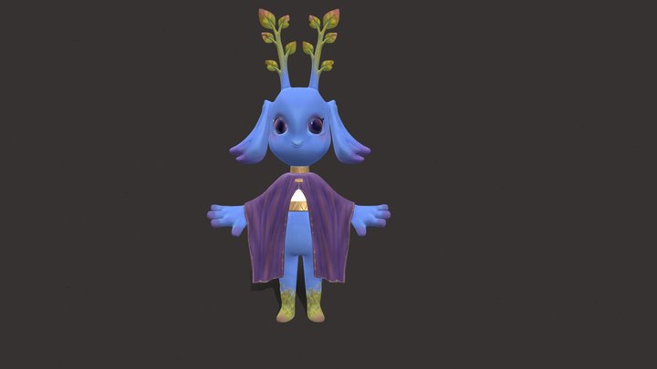 Blue Critter Character Model 3D Model