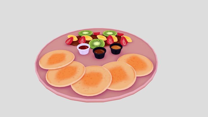 Stylized Pancake Plate 3D Model 3D Model