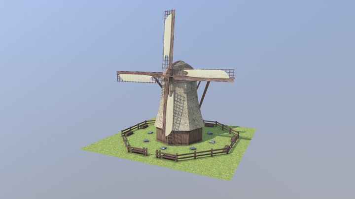 Dutch Windmill 3D Model
