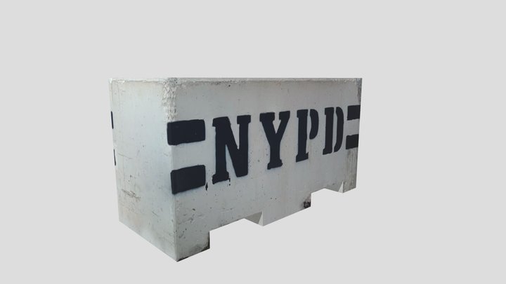 NYC NYPD Stone Road Barrier 3D Model