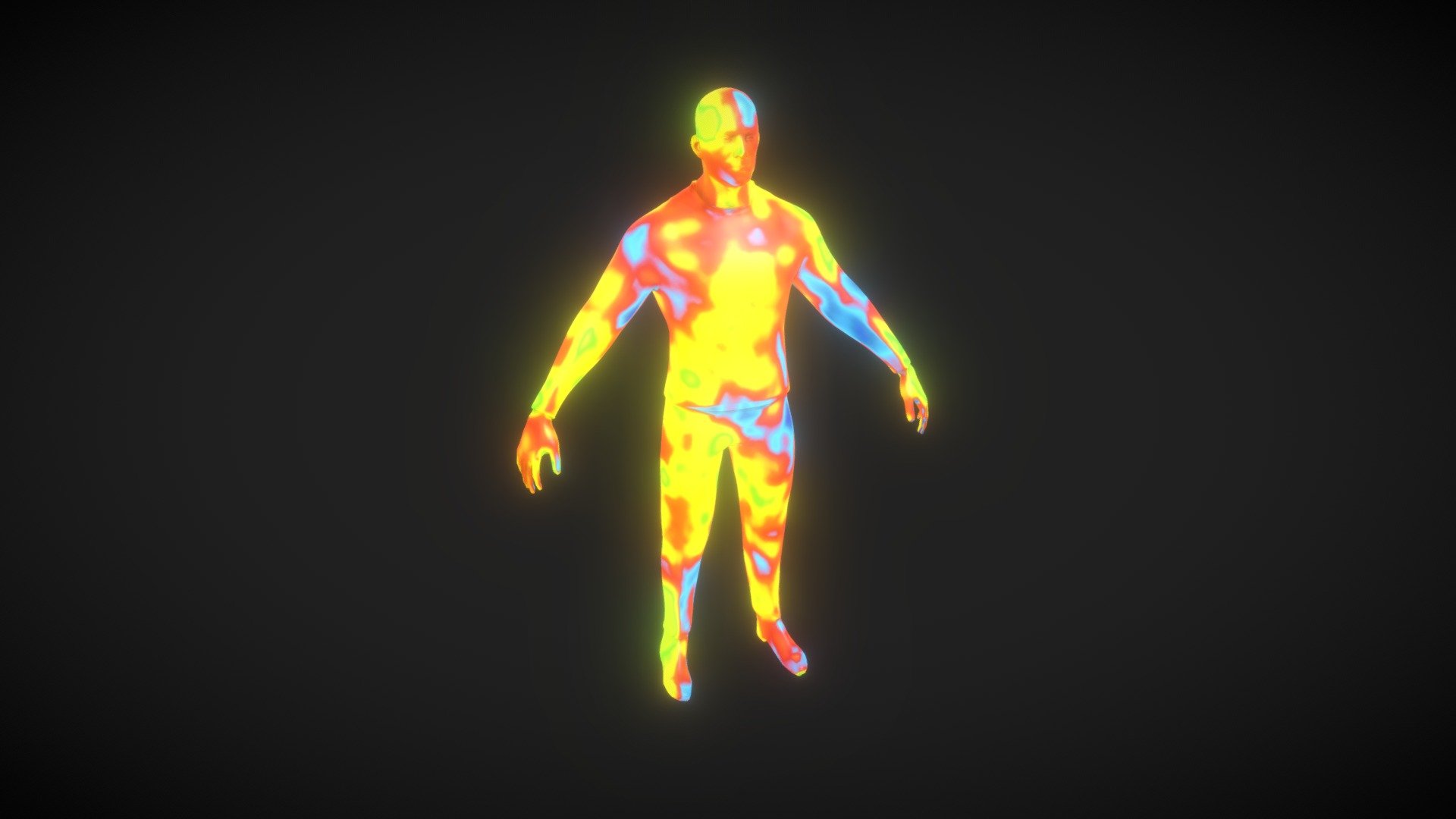 Human Thermal Image Heatmap Male 3D Model