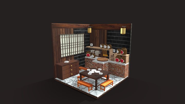 chinese shop kitchen 3D Model
