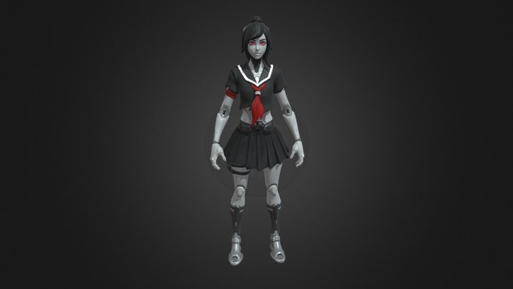Fortnite skin concept tsuki ombres 3D Model