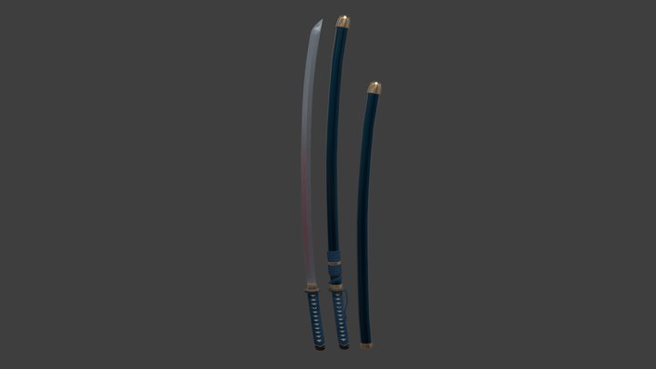 Blue Katana 3D Model