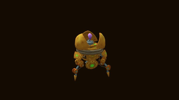 Geophysical Drone - Animated Lowpoly 3D Robot 3D Model