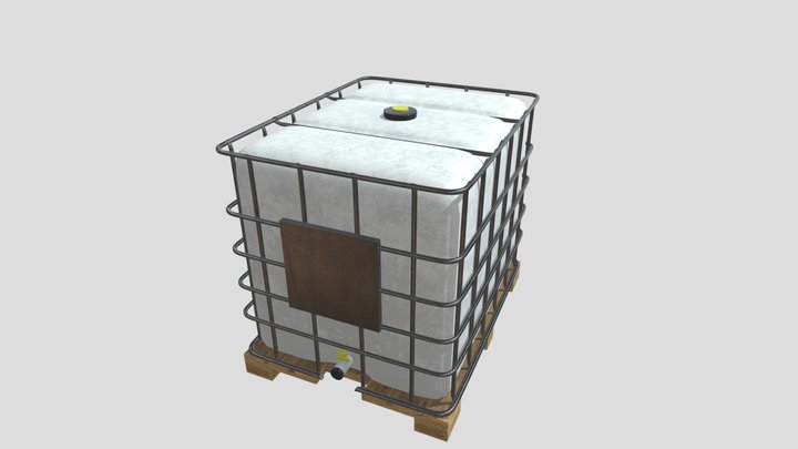 3d model ibcコンテナ 図面 1000 Ltr IBC Tank 3D CAD Model Library