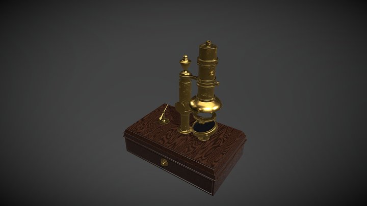 brass microscope ca. 1800 3D Model