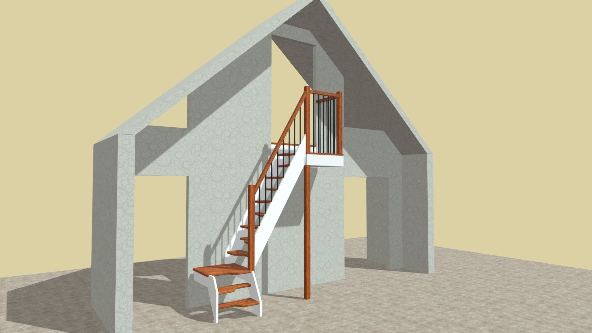 Schoenwetter L-shape alternating stair - 3D model by TopTreadStairways ...