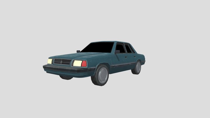 Low Poly Game Ready Car - Dodge Aries K Sedan 3D Model