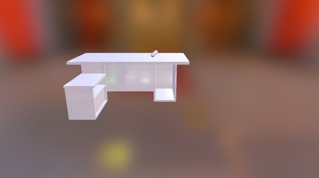 Table and Pen in Blender 3D Model