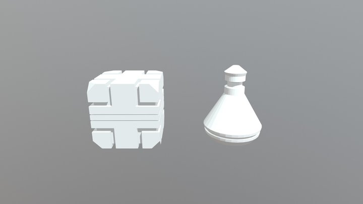 Cube & Cone 3D Model
