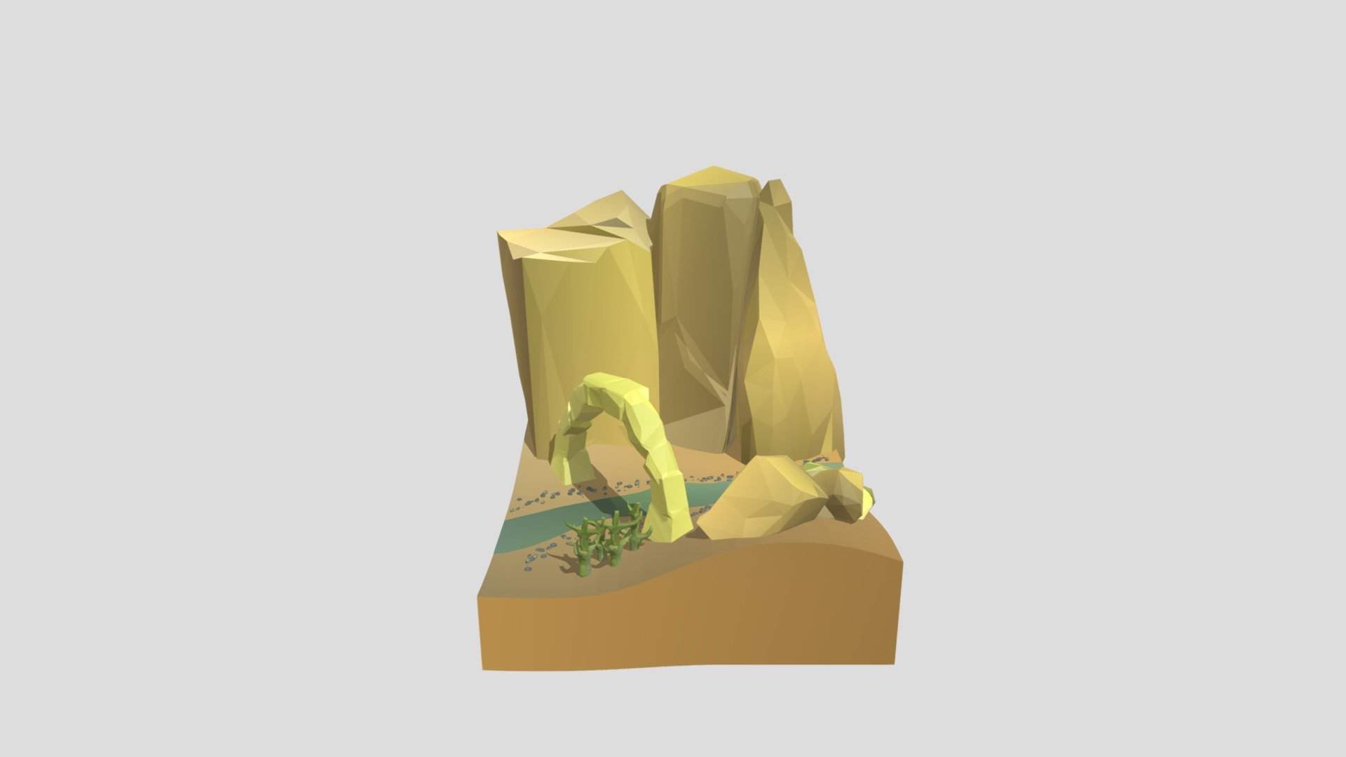 Low poly desert diorama - 3D model by KolorCiszy [ee12feb] - Sketchfab