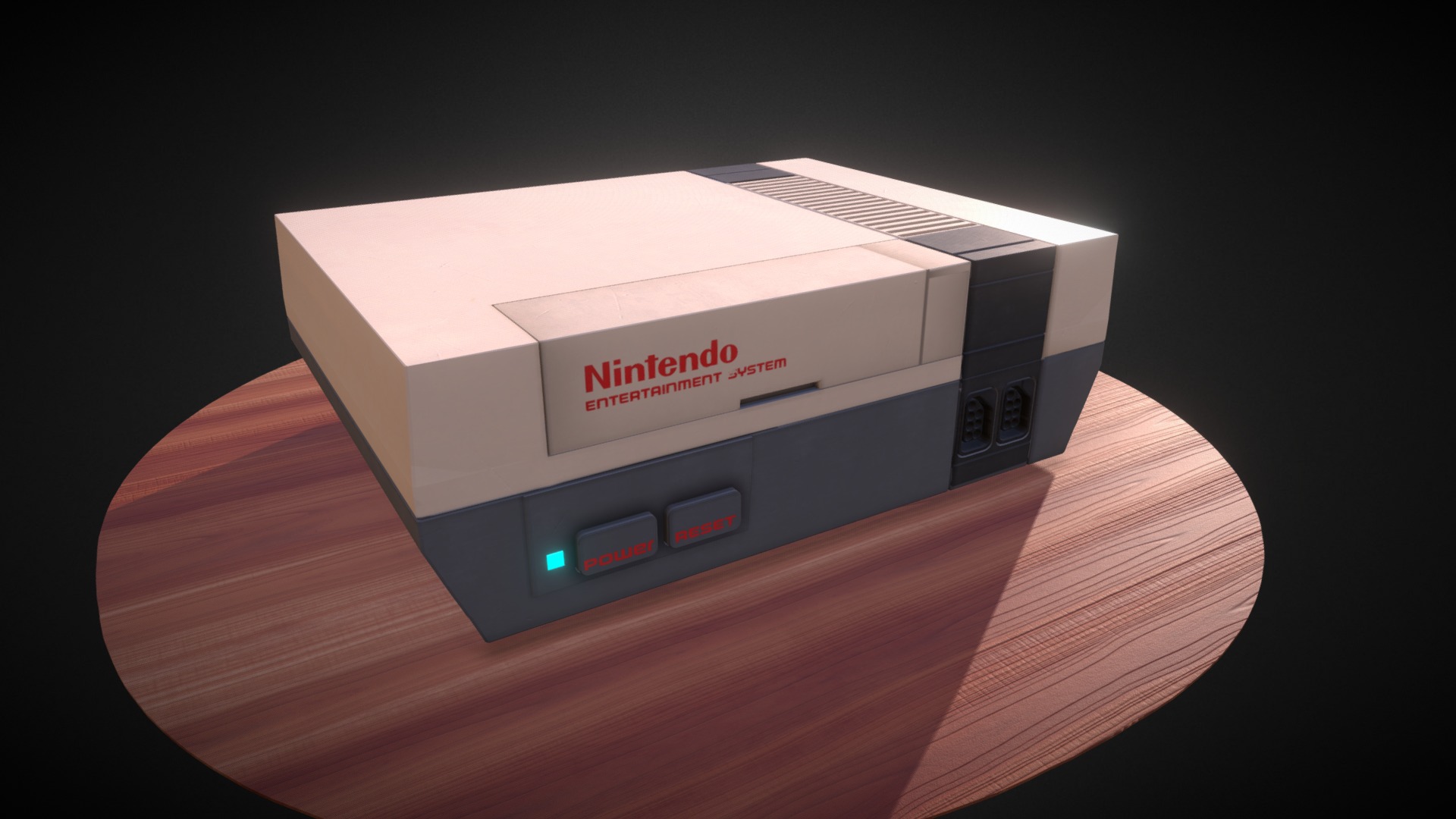 3D model NES Gaming console - This is a 3D model of the NES Gaming console. The 3D model is about a white box with a red and black logo on it.