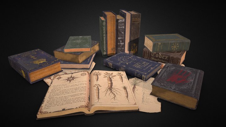 Magic book set 3D Model